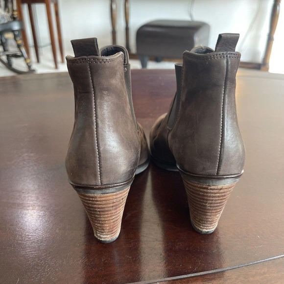 Paul Green Munchin Women Chelsea Boots 6.5 Brown Heeled Slouchy Suede Leather 3” - Picture 4 of 12